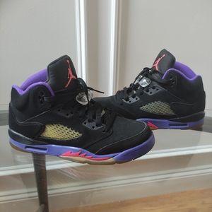 Air Jordan 5 Retro Raptors Black Fierce Purple 440892-017 GS 7y women's 8.5